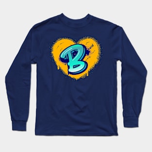 Graffiti Heart Letter B Long Sleeve T-Shirt